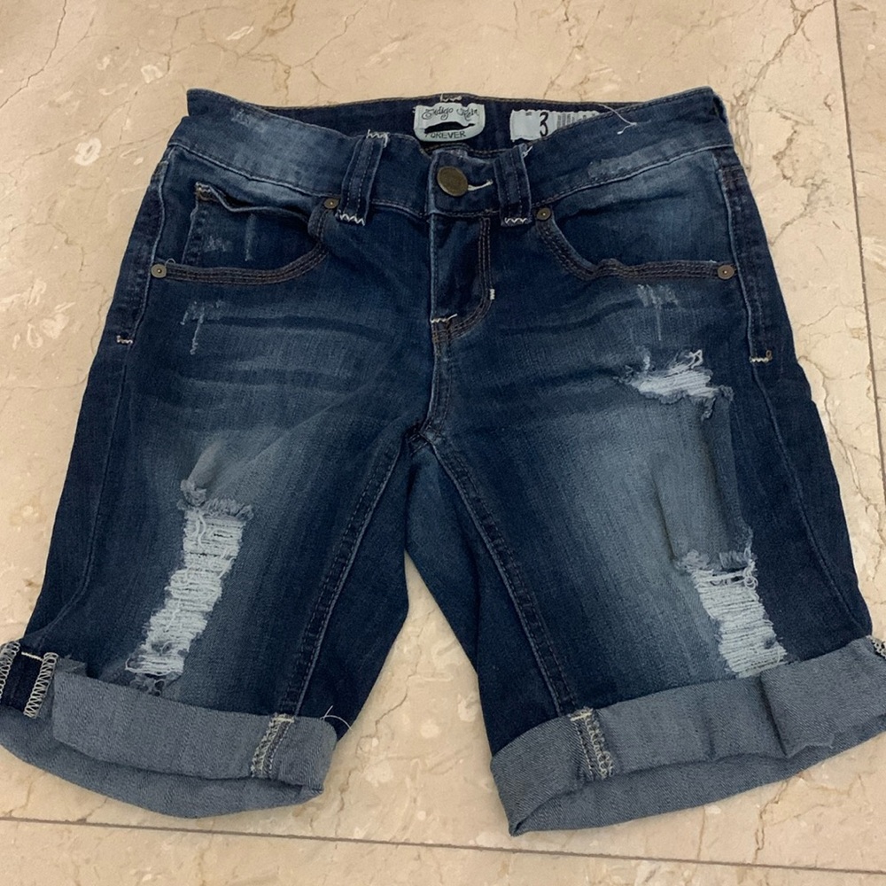 Indigo rein stretchable denim shorts Sz: 3